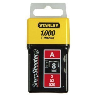 Скоби тип А висотою 8 мм, для степлера ручного Light Duty, в упаковці 1000 шт STANLEY 1-TRA205T 1515684 фото