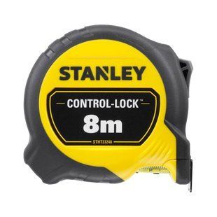 Рулетка вимірювальна CONTROL-LOCK довжиною 8 м, шириною 25 мм, в обгумованому корпусі, з подвійною шкалою STANLEY STHT37240-3 1514201 фото