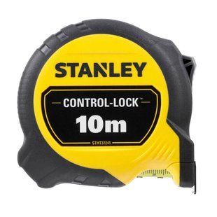 Рулетка вимірювальна CONTROL-LOCK довжиною 10 м, шириною 25 мм, в обгумованому корпусі, з подвійною шкалою STANLEY STHT37241-3 1514202 фото