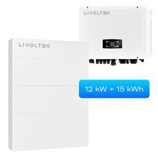 Гібридна електростанція Livoltek All-in-One ESS 3-Phase Гібридний інвертор 12кВт + АКБ 15кВт/г + BMS 1512585 фото