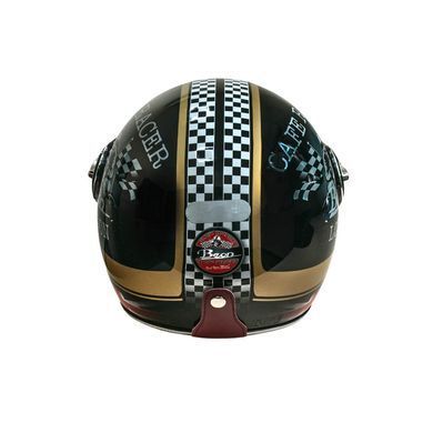 Мотошолом відкритий Beon B-108A ABS MOTO SHINY BLACK/GOLD (глянець чорний/золотий), розмір L 1530045 фото
