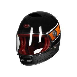 Мотошолом інтеграл Beon B-510 FIBER graffiti SHINY BLACK/ORANGE (глянець чорний/помаранчевий), розмір XL 1530081 фото