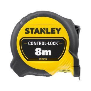Рулетка вимірювальна CONTROL-LOCK довжиною 8 м, шириною 25 мм, в обгумованому корпусі, з подвійною шкалою STANLEY STHT37232-0 1514195 фото