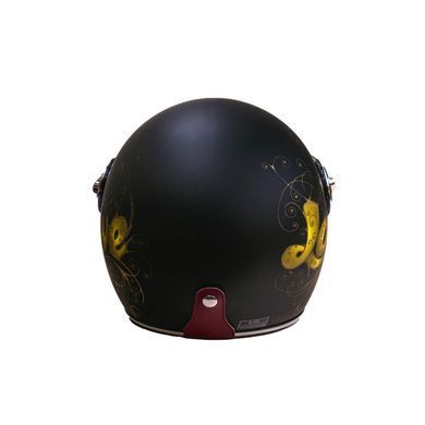 Мотошолом відкритий Beon B-108A ABS LOVE SHINY BLACK/GOLD (глянець чорний/золотий), розмір XL 1530087 фото